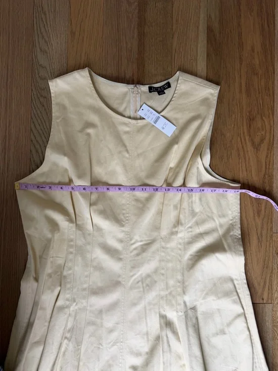 J.Crew Pintuck Midi Dress — Pale Yellow — Size 16 — NWT - Picture 16 of 16